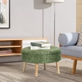 thumbnail image 5 of Homebeez Round Fabric Ottoman Footrest Stool,Step Stool,Sofa Footrest Extra Seating,Green, 5 of 6