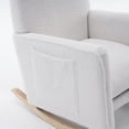thumbnail image 5 of Noble House Nesta Upholstered Glider Rocking Chair, Reclining Nursery Armchair with Adjustable Footrest, Ivory, 5 of 21