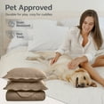 thumbnail image 6 of Moonlight20015 3 Piece Quilt Set Ultrasonic Lightweight Microfiber Floral Pattern Beige Queen, 6 of 12
