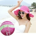 thumbnail image 5 of Womens Sun Straw Hat Wide Brim Summer Hat Foldable Roll up Floppy Beach Hats for Women, 5 of 8