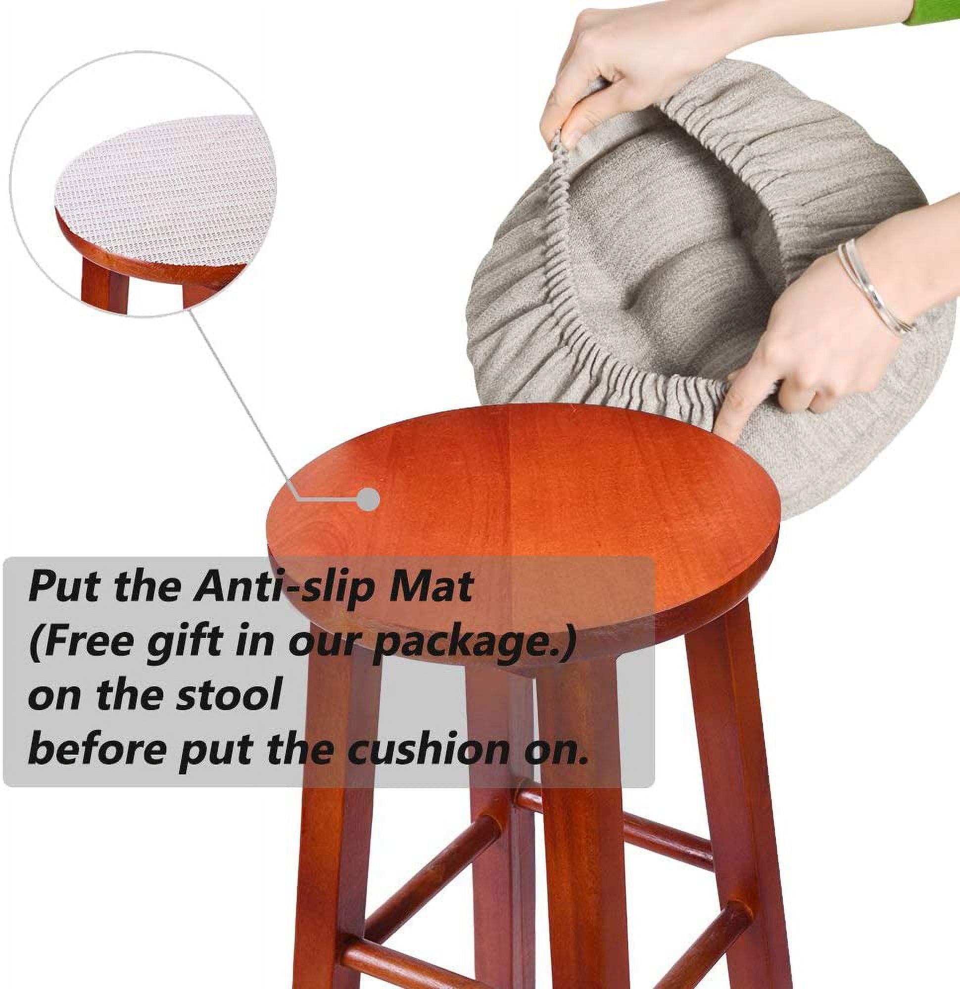 NVEOP Round Bar Stool Cushion with 4 Ties 12 inch, Comfortable Sitting for Round Wooden or Metal Stools, Make Your Old Stool New(Stool Cushion Only