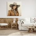 thumbnail image 3 of Stupell Industries Brunette Cowgirl on Beige Abstract Painting Gallery Wrapped Canvas Art Print Wall Art, 36 x 36, 3 of 8