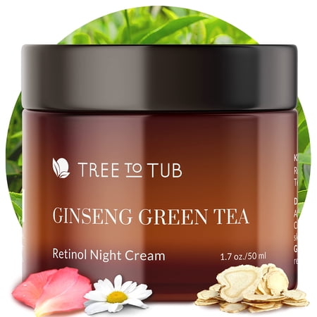 Tree To Tub Retinol Anti Aging Face Moisturizer for Dry & Sensitive Skin - Anti Wrinkle Facial Moisturizer, Vitamin A & E Night Cream for Women & Men