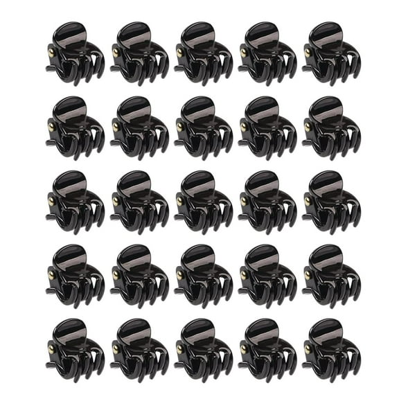Haobase 25 pcs Black Plastic Mini Hair Claw Clips Hair Clamps for Women Girl's Hair