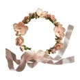 thumbnail image 5 of Headband Hair Wreath Flower Children Woven Women Girl Headdress Flower Headband Floral Crown Headpiece for Wedding Gift Party brown, 5 of 7