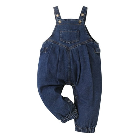 

Baby Unisex Autumn Apring Summer Soft Children Casual Loose Suspender Trousers Pants Jeans Clothing