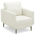 thumbnail image 1 of Costway Modern Upholstered Accent Chair Single Sofa Armchair Living Room Funiture White, 1 of 10