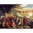 thumbnail image 2 of Hicks, Edward 18x14 White Modern Wood Framed Museum Art Print Titled - Penns Treaty with the Indians, 2 of 4