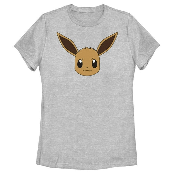 Women's Pokemon Eevee Face  Graphic Tee Athletic Heather Medium