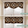 thumbnail image 5 of Brown Star Texas Tie Up Valance Curtains for Windows, Kitchen Curtains Window Treatments, Vintage Western Country Wooden Short Window Shades Valances for Bedroom Bathroom Cafe 42"x18", 5 of 8