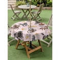 thumbnail image 4 of Outdoor Tablecloths with Umbrella Hole & Zipper, Spring Flowers Round Tablecloths 60 Inch, Black Brown White Horse Country Pink Waterproof Table Cloth, Patio/Pool/Picnic Table Covers, 4 of 8