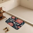 thumbnail image 6 of Pink Flower Bath Mat Floral Green Leaf Non Slip Bathroom Decor Mat Water Absorbent Foam Bath Mat Indoor Decor for Bedroom Living Room Kitchen Bathtub Shower Sink Decor 15.7"x23.6", 6 of 8
