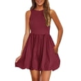 thumbnail image 1 of Vestido de verano PRETTYGARDEN 2025 casual sin mangas rojo vino, 1 of 9