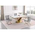 thumbnail image 3 of Titan Gray/Gold Faux Marble Dining Set (5-piece), 3 of 3