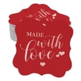 thumbnail image 1 of Inkdotpot Real Rose Gold Foil Bracket Shape Paper Hang Tags Made With Love Wedding Favor Tags Pack Of 100, 1 of 7