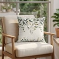 thumbnail image 4 of 16x16 Pillow Covers Set of 2, Green Eucalyptus Square Throw Pillow Covers for Couch/Sofa/Living Room, Farmhouse Weeping Leaves on Linen Decorative Soft Pillowcases for Couch Throw Pillows, 4 of 9