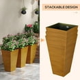 thumbnail image 3 of Outsunny Set of 3 Tall Outdoor Planters w/ Drainage Holes Light Brown, 3 of 9