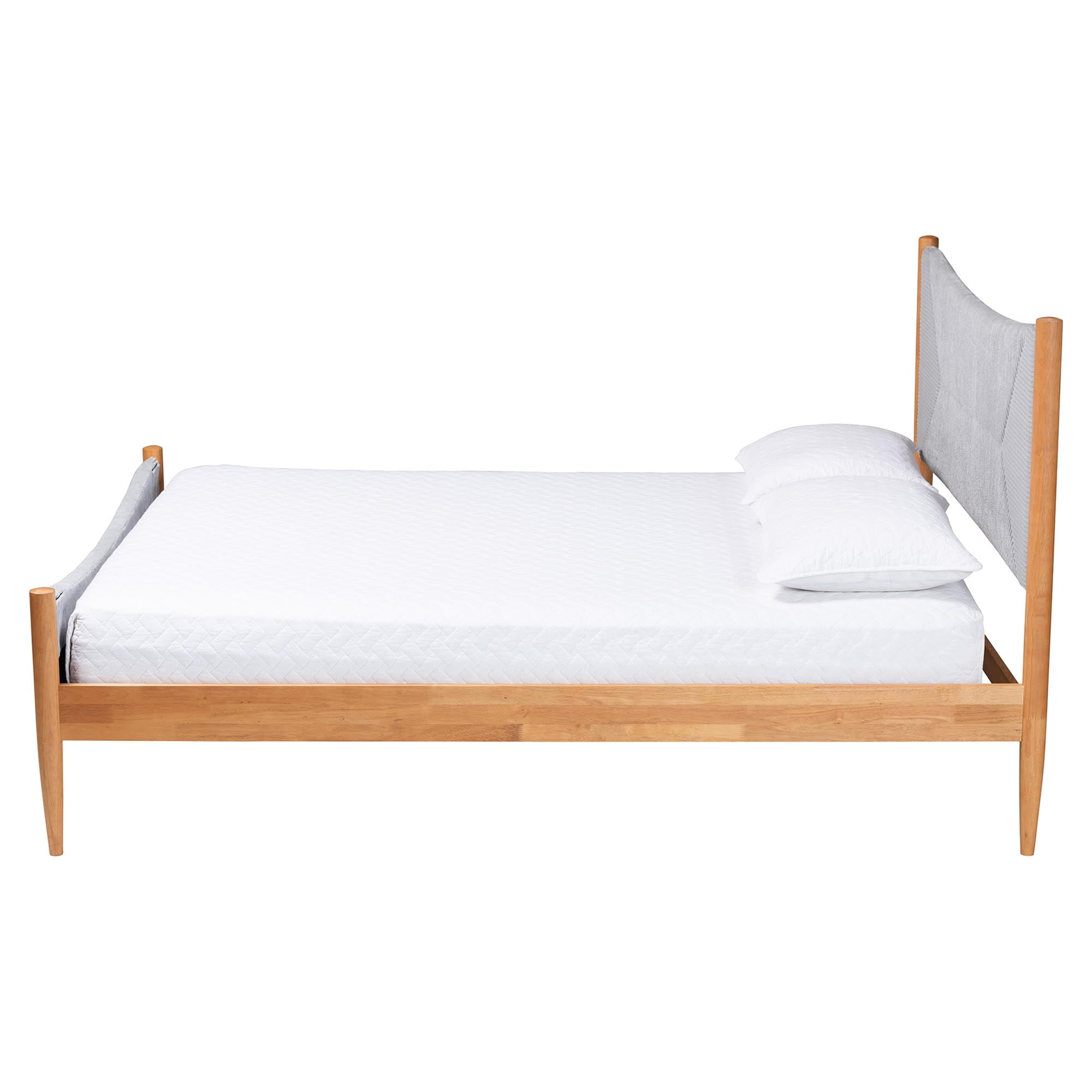 Baxton Studio Taylin Mid-Century Platform Bed, Queen, Grey