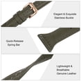 thumbnail image 4 of Genuine Leather Watch Band 22mm Quick Release Elegant Top Grain Replacement Strap Olive Green/Rose Golden Tone, 4 of 6
