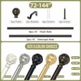 thumbnail image 6 of Bronze Farmhouse Curtain Rods for Windows:72-144" Heavy Duty Adjustable Long Curtain Rod for Bedroom Living Room,Boho Decorative Rustic Drapery Rods with Vintage Coastal Finials,Antique Bronze, 6 of 8