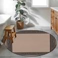 thumbnail image 4 of Black Brown Greek Key Large Area Rugs for Bedroom Living Room, Soft Non Slip Carpet Bedside Rug, Geometric Greece Ancient Farmhouse Geo Round Floor Cover Kitchen Accent Rug 3.3' for Office, 4 of 9