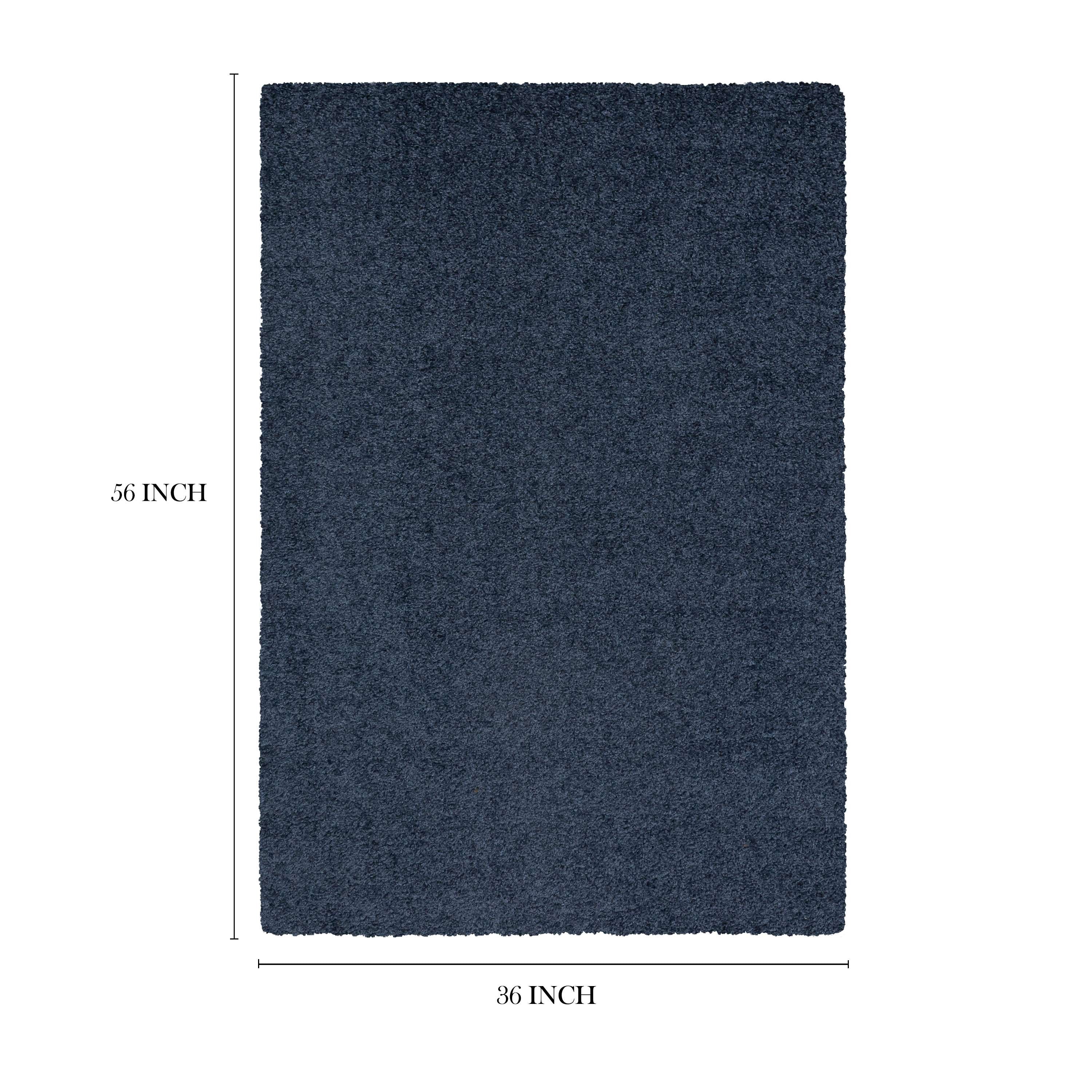 Mainstays Solid Shag Indoor Room Rug, Navy Heather, 3 ft x 4 ft 8 in