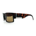 thumbnail image 6 of Mens Glass Lens Narrow Rectangle Plastic Sporty Squared Sunglasses Tortoise - Brown, 6 of 8