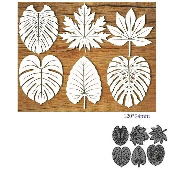 Metal Die Cuts, 6Pcs Leaf Cutting Dies for DIY Scrapbooking Album Decorative Embossing Paper Card Crafts Stencils
