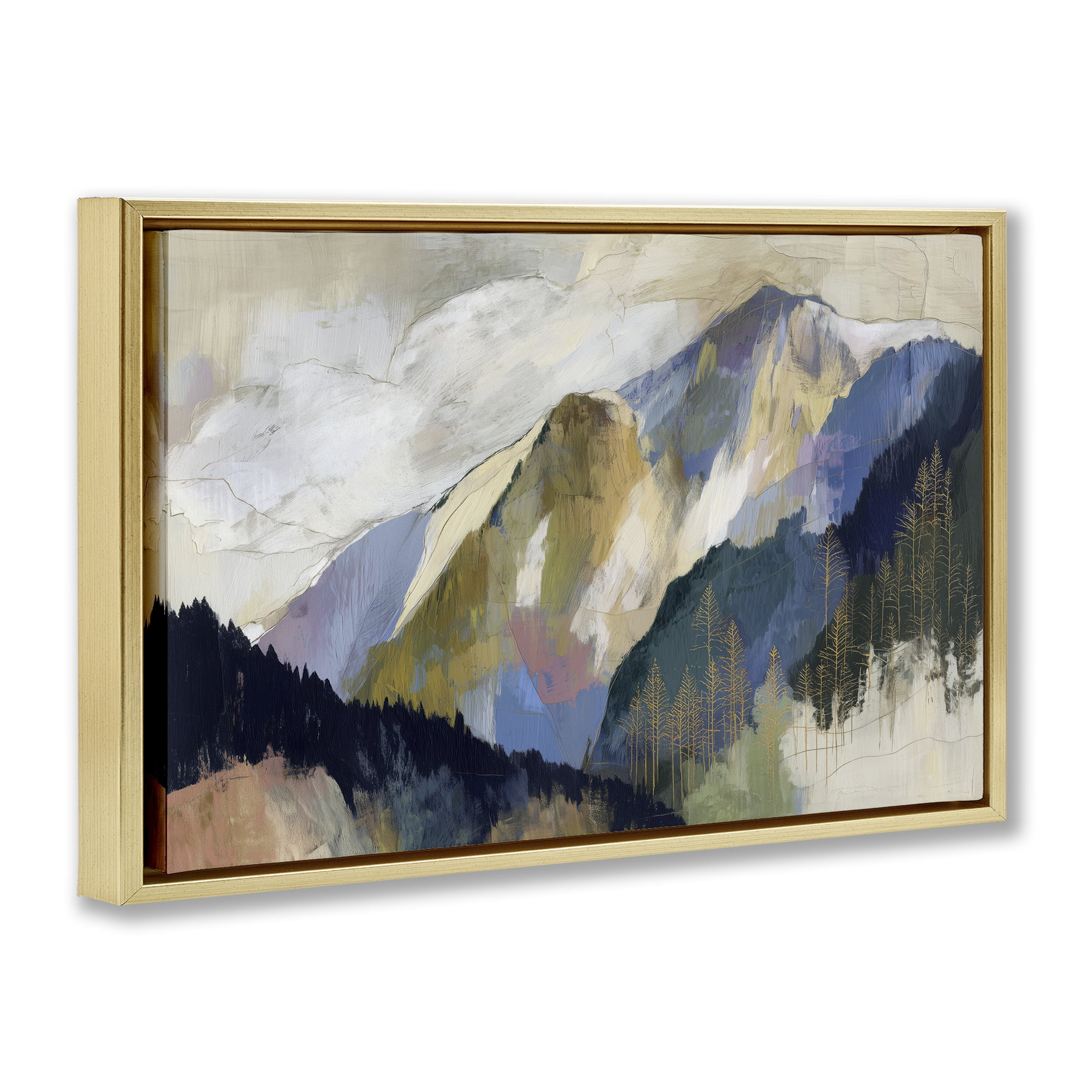 Stupell Industries Mountain Forest Landscape Gold Framed Floater Canvas Wall Art, design by Chromatic Storm Studio