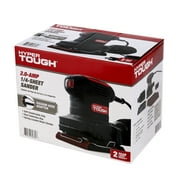 Hyper Tough 2 Amp Corded 1/4 Sheet Palm Sander with Dust Bag, Vacuum Hose Adapter, Punch Plate & 3 Sanding Sheets, New Condition