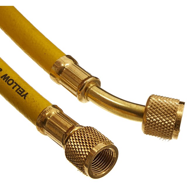 Yellow Jacket 18172 Plus II Manguera de carga de 3/8""""B"" Ensanchamiento recto de 3/8" x 3/8"" 45 grados 72"" Amarillo