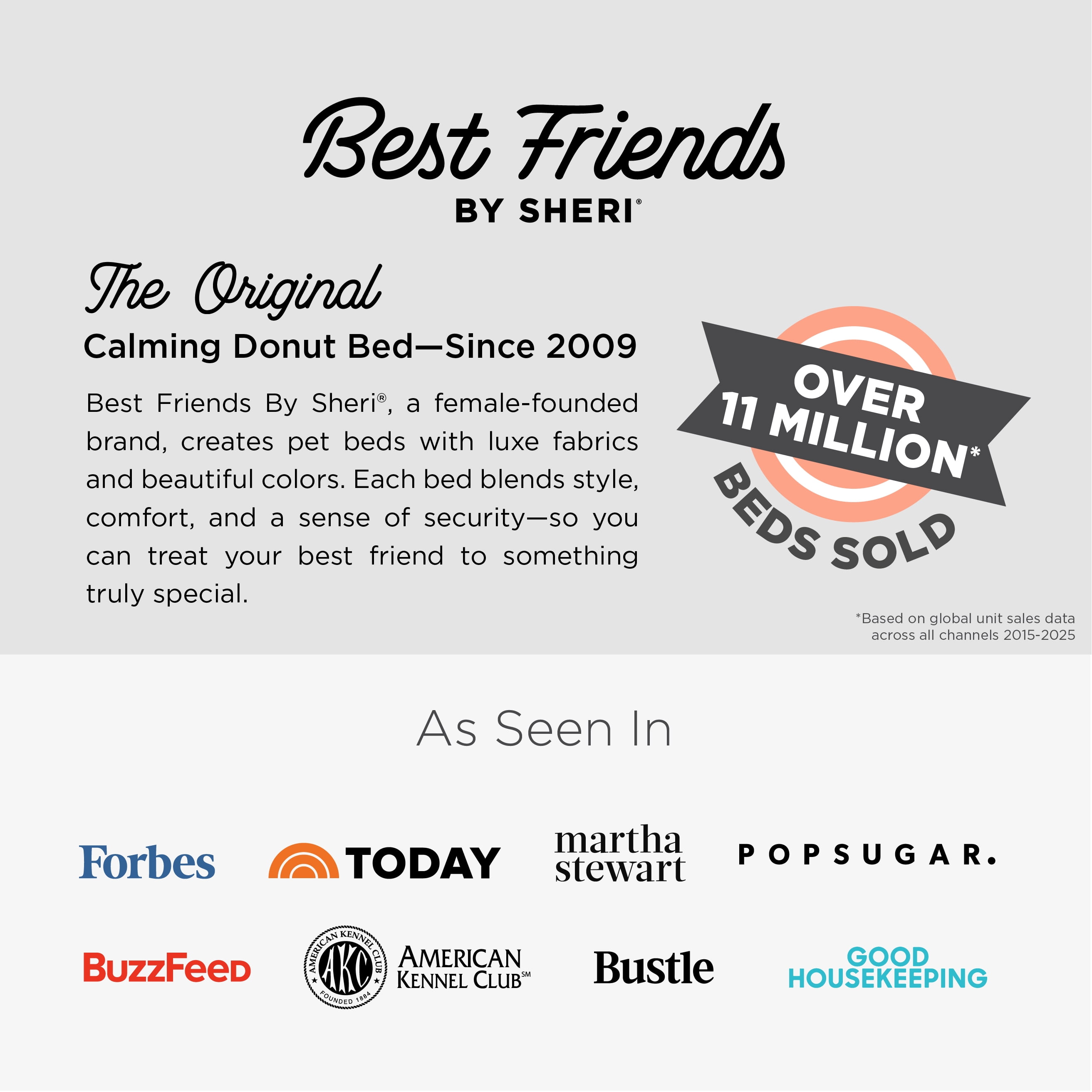 Best Friends by Sheri The Original Calming Donut Dog Bed – Washable Plush Pet Bed for Cats & Small Dogs up to 25 lbs, Lux Faux Fur, Gray, Small (23" x 23")