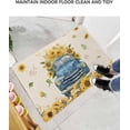 thumbnail image 6 of Shag Bath Rugs Blue Truck Farm Yellow Sunflower Plush Soft Fluffy Doormat Floor Carpet,Non-Slip Living Room Bedroom Kitchen Entryway Door Mats Country Plant Retro Linen, 6 of 6