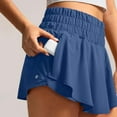 thumbnail image 5 of OSOLU Women's High Waist Double Layered Skort For Yoga Fitness Tennis & Breathable Summer Workout Wear Blue L, 5 of 8