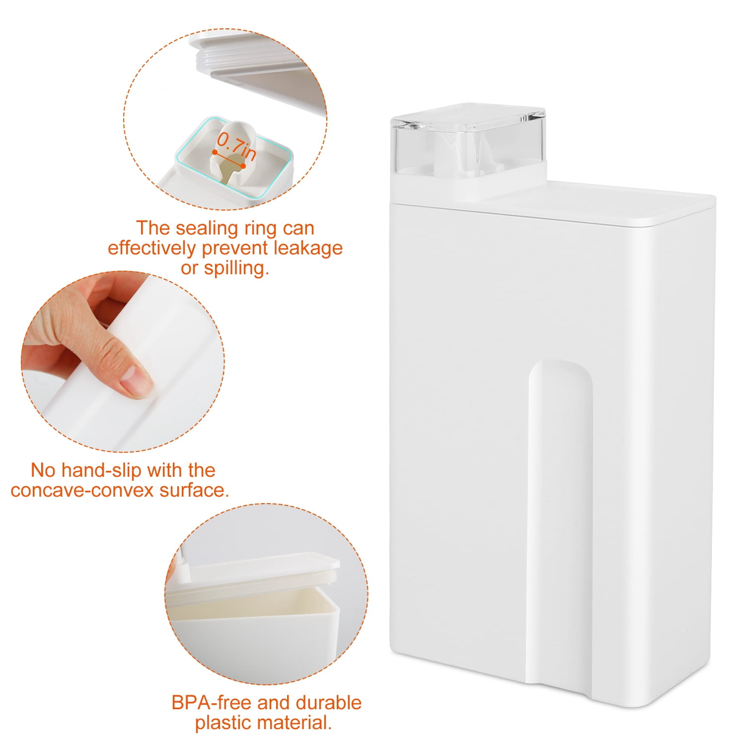 35oz Laundry Detergent Dispenser Container TeqHome 1 Pack Liquid Laundry Dispenser for Laundry Room with Waterproof Labels, White