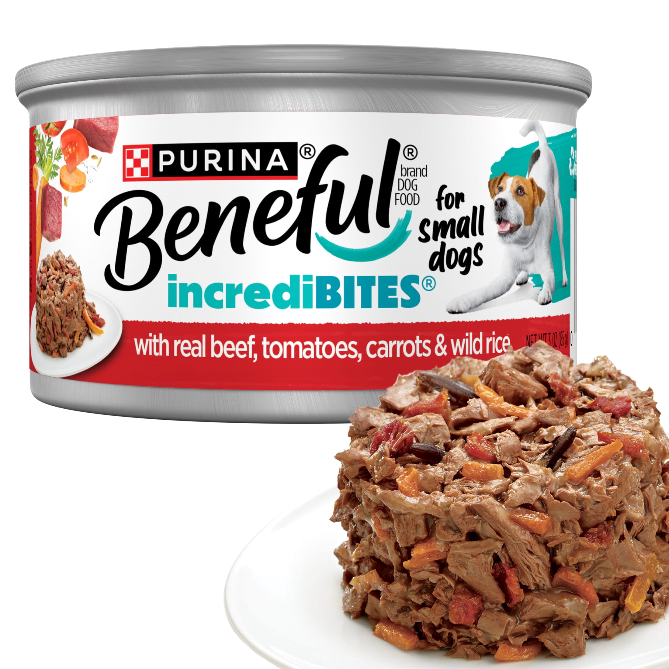 (6 pack) Purina Beneful Small Breed Wet Dog Food in Gravy, IncrediBites With Real Beef, 3 oz.
