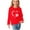 Red, variant on Iyufng Girls Long Sleeve Shirts Kids Print Crew Neck T-Shirt Casual Tunic Tops