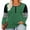 1-Stripe Green, variant on Plus Size Women's Long Sleeve Shirts 2X Cowl Neck Red Tops Button Down Blouse Solid Color Pullover Warm Stretchy Fall Winter Blouses 2XL 18W 20W