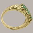thumbnail image 3 of LBG British Made Traditional 9k Yellow Gold Ring with Natural Emerald Womens Promise Ring - 33 size options - Size 4.25, 3 of 5