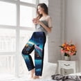 thumbnail image 5 of Wukai Vintage Colorful Patterned Dolphin Women Pajama Pants Comfy Stretch Drawstring Palazzo Wide Leg Lounge Pant Comfy Sleepwear Yoga Pants-X-Large, 5 of 6