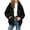 Black, variant on Women’s Water‑Resistant Hooded Fleece Lined Jacket, Zip‑Up Winter Windbreaker with Ribbed Cuffs, Loose Casual Outer Coat with Pockets