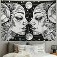 thumbnail image 2 of PRATYUS Sun and Moon Tapestry, Sun with Stars Psychedelic Popular Mystic Wall Hanging Tapestry for bedroom aesthetic Black and White Beach Blanket  Painting, 2 of 6