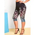 thumbnail image 3 of Peacock Peacock Peacock Leggings Capri Rosegal Leggings de talla grande, 3 of 5