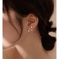 thumbnail image 3 of Solid 925 Sterling Silver Star Half Hoop Earrings Open Huggie Hoops for Women Teens CZ Star Hoop Earrings Ball Cuffs, 3 of 6