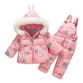 thumbnail image 2 of Hicidod Girls Snow Suit Winter Thicken Warm Toddler Snow Pants And Jacket Windproof Waterproof Kids Snowsuit, 2 of 3