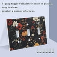 thumbnail image 3 of Yayeee Toggle Light Switch Wall Plate 3-Gang 6.37"x4.48" Decorative Outlet Cover, Black Floral Pattern, 3 of 7