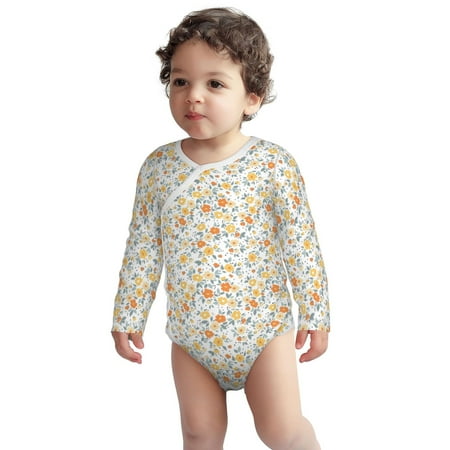 

Fotbe Floral1 Pattern Unisex-baby Long-sleeve Bodysuit Long Sleeve Bodysuits One-piece 100% Organic Cotton for Infant Baby Boys Unisex-2 Years