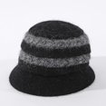 thumbnail image 2 of LinYooLi Bucket Hat for Women Knitted Plush Fisherman Hat Ear Protection Warm Bowler Hat Fashion Color Block Arrow Design, 2 of 8