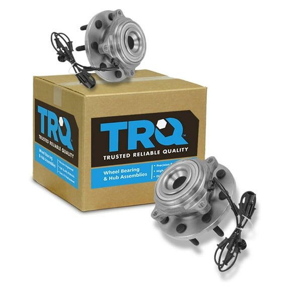 TRQ Wheel Hub & Bearing Pair LH Driver & RH Passenger Front for Dodge Ram Truck BHA50053