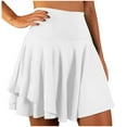 thumbnail image 2 of ALLLIST Shorts for Women Trendy Short White High Slim-Leg Solid Liner Gym Elastic Womens Skorts 95%Polyester,5%Spandex Gym XL, 2 of 6